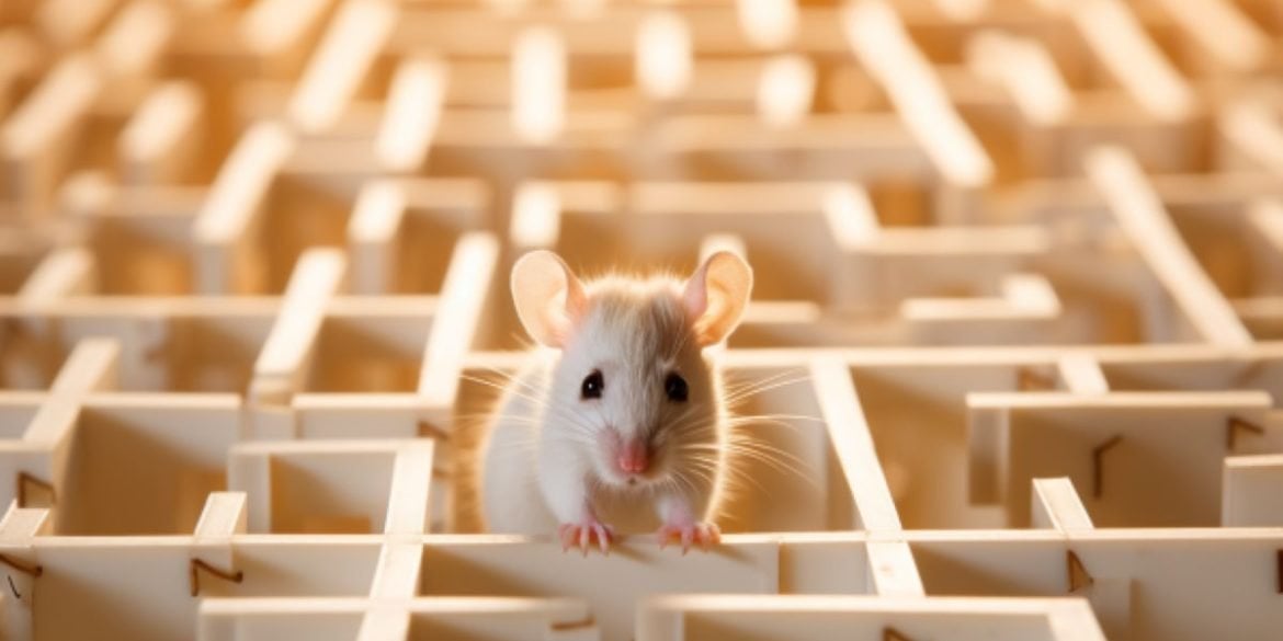 This shows a mouse in a maze.
