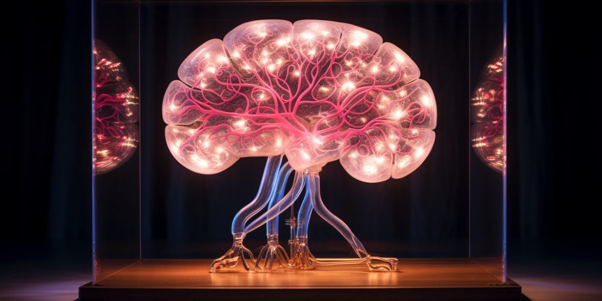 This shows a model of a brain.